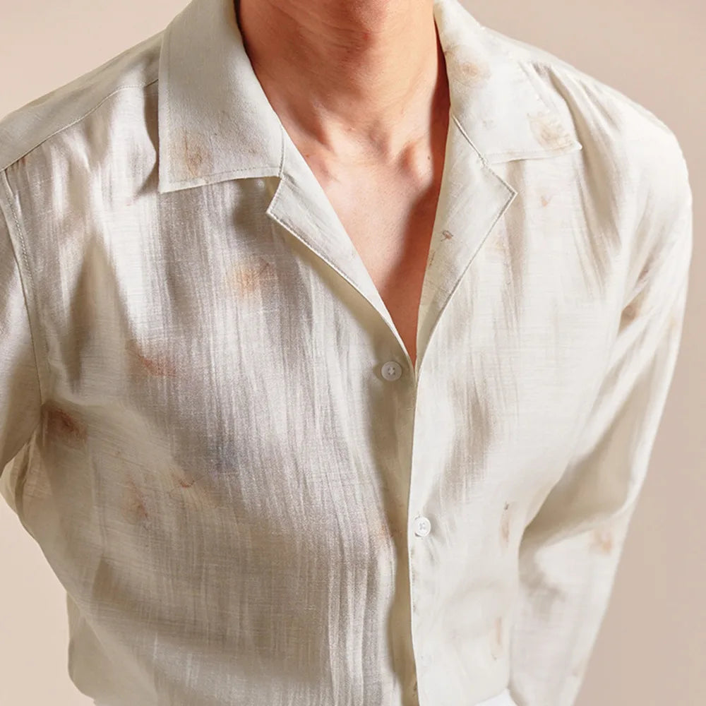 Gentleman Flower Linen Blend Shirt