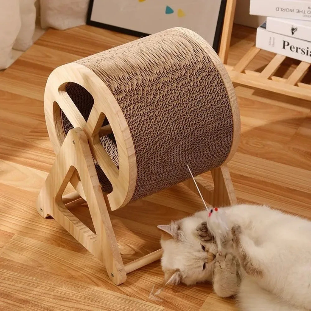 Wood Climbing Wheel Cat Toy
