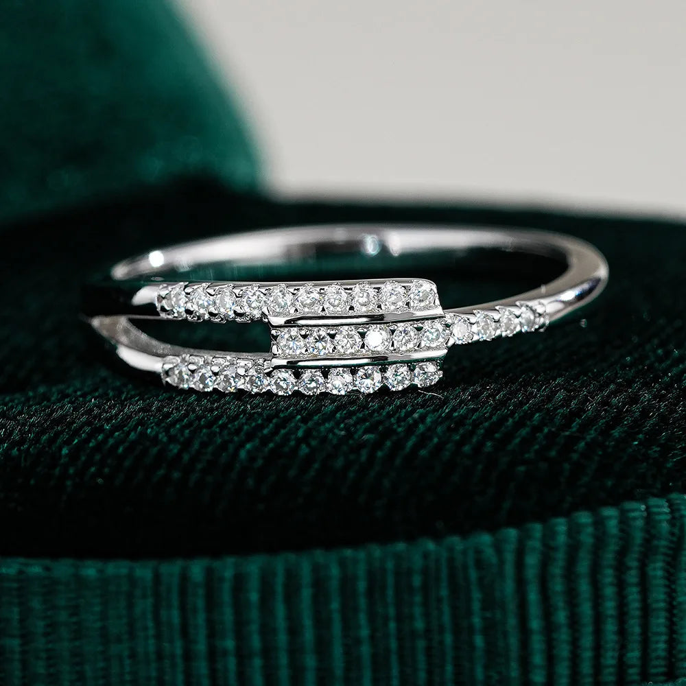 S925 Sterling Silver Moissanite Ring