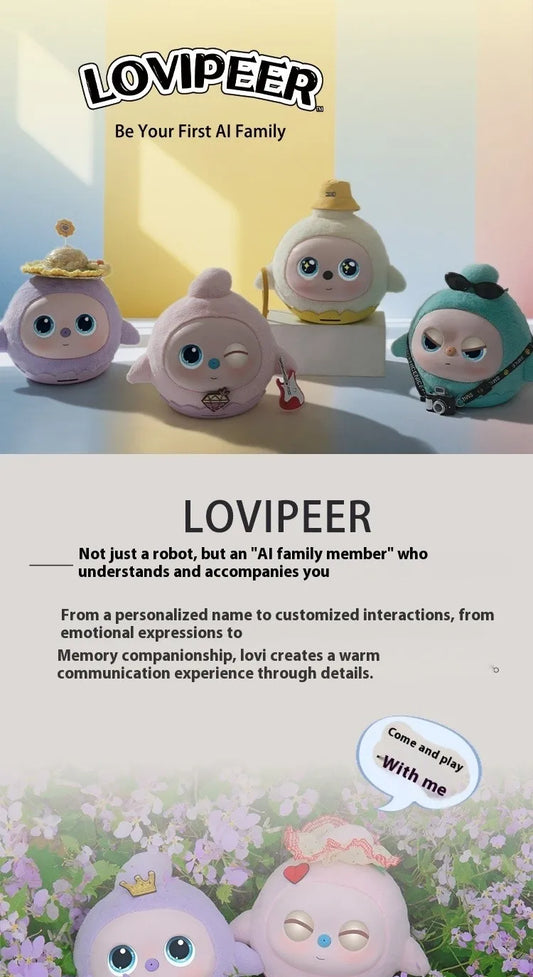 loviPeer Artificial Intelligence AI Bean Bag Deepseek Desktop Robot Conversation Chat Companion Plush Toy