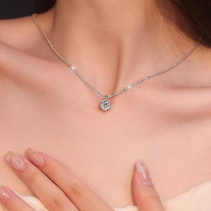 Sparkly Moissanite Pendant Necklace