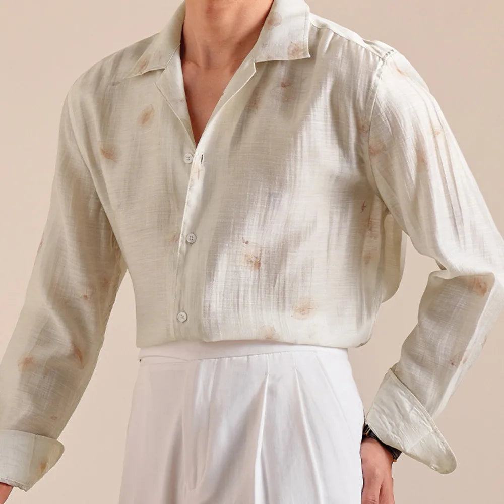 Gentleman Flower Linen Blend Shirt