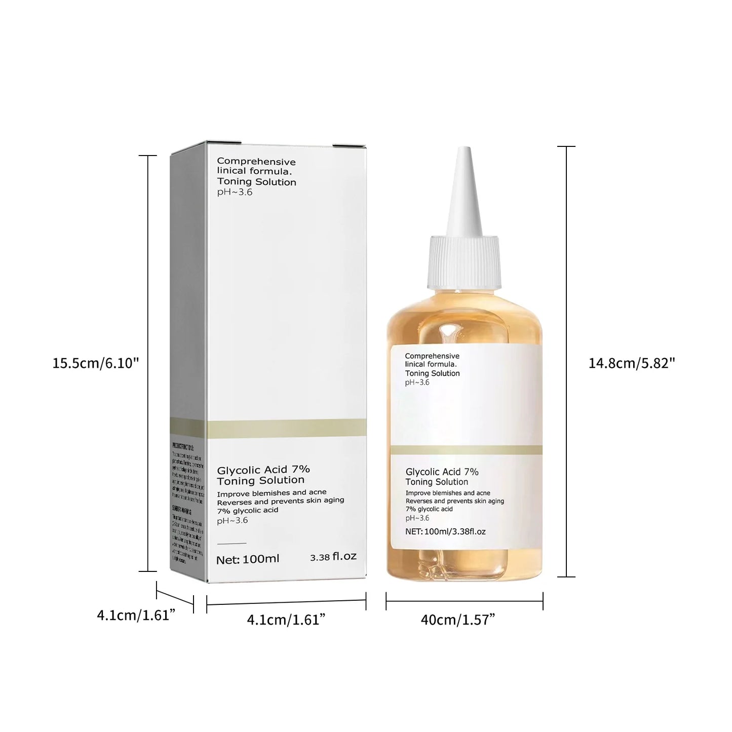 100ml Glycolic Acid 7% Toning Solution To Remove Acne and Moisturize Skin Rejuvenating Lotion