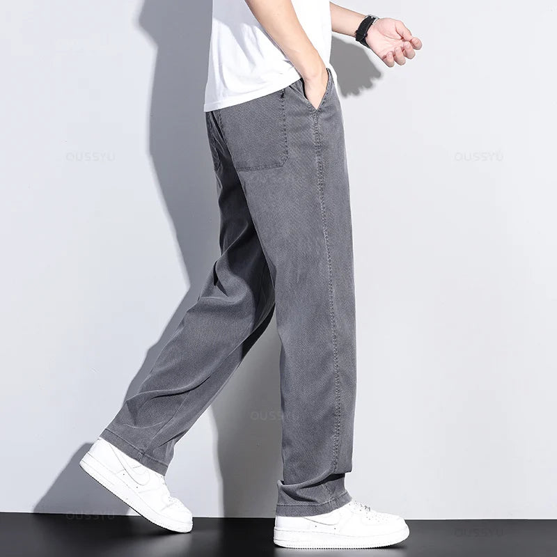 Soft Lyocell Loose Straight Jeans