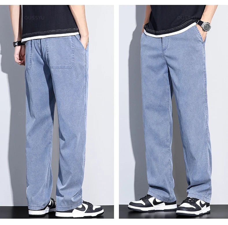 Soft Lyocell Loose Straight Jeans