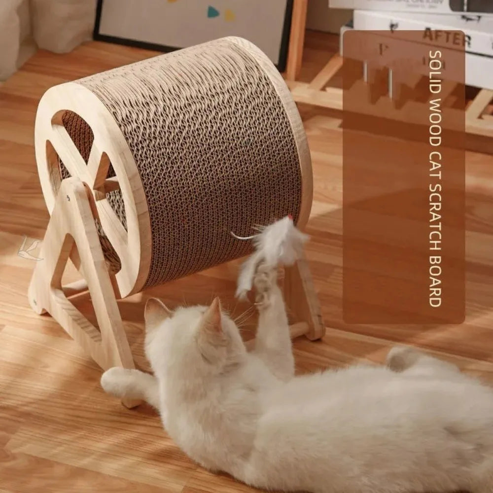 Wood Climbing Wheel Cat Toy
