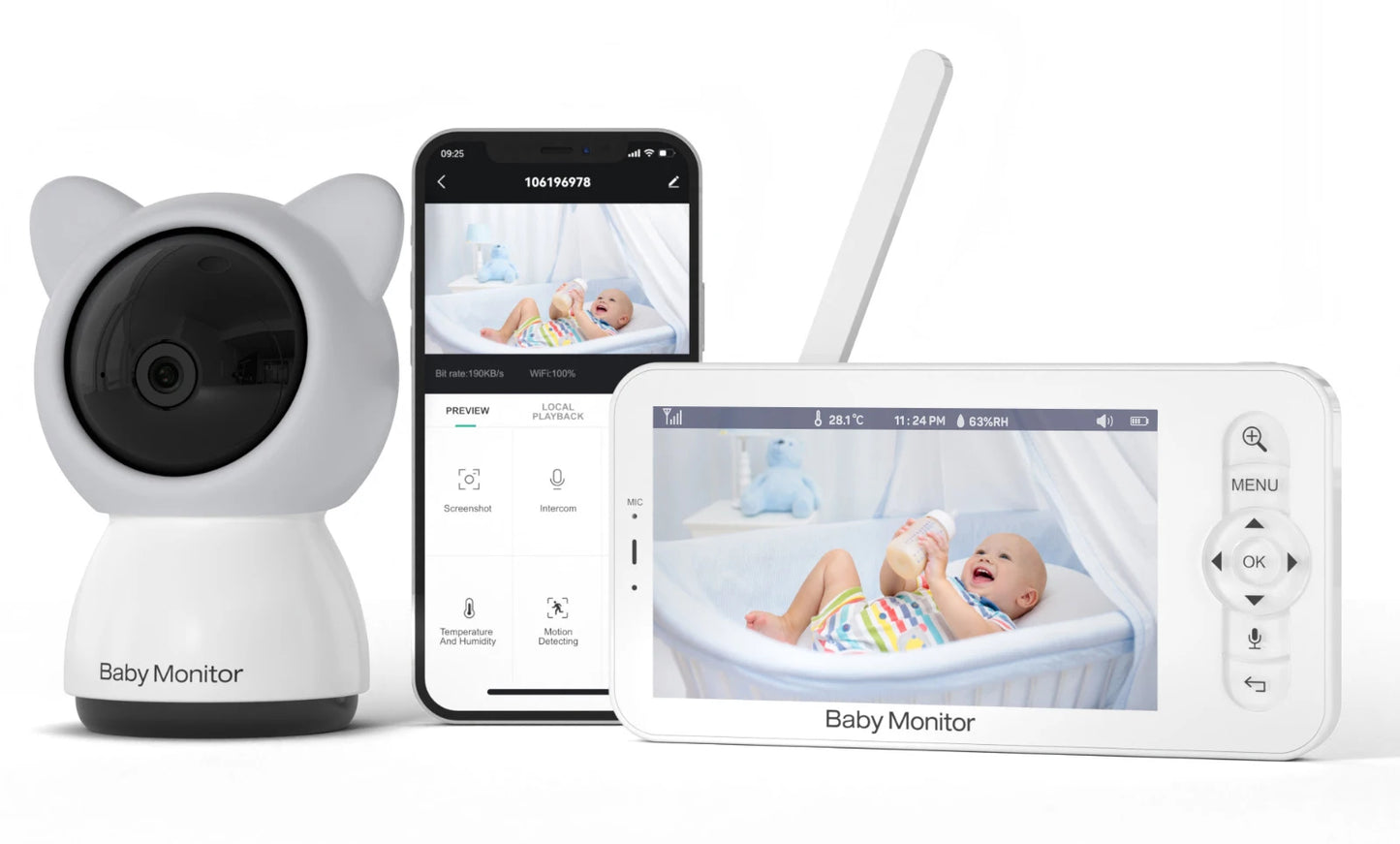 Baby Monitor HD LCD Video Camera