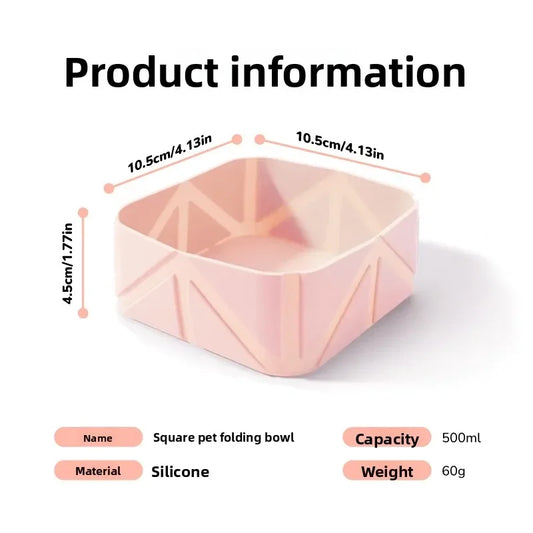 New Cat and Dog Foldable Bowl Silicone Portable Outdoor Drinking Water Dog Food Bowl Cat Bowl Camping Bowl Pet Travel Bowl