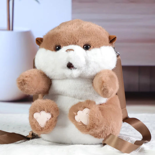 Cute Little Animal Cartoon Backpack Otter Backpack Intelligent Plush Toys Can Sing Stick Out Your Tongue A Birthday Present