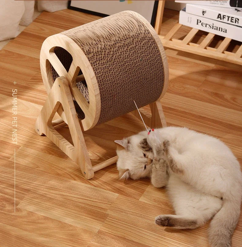 Wood Climbing Wheel Cat Toy