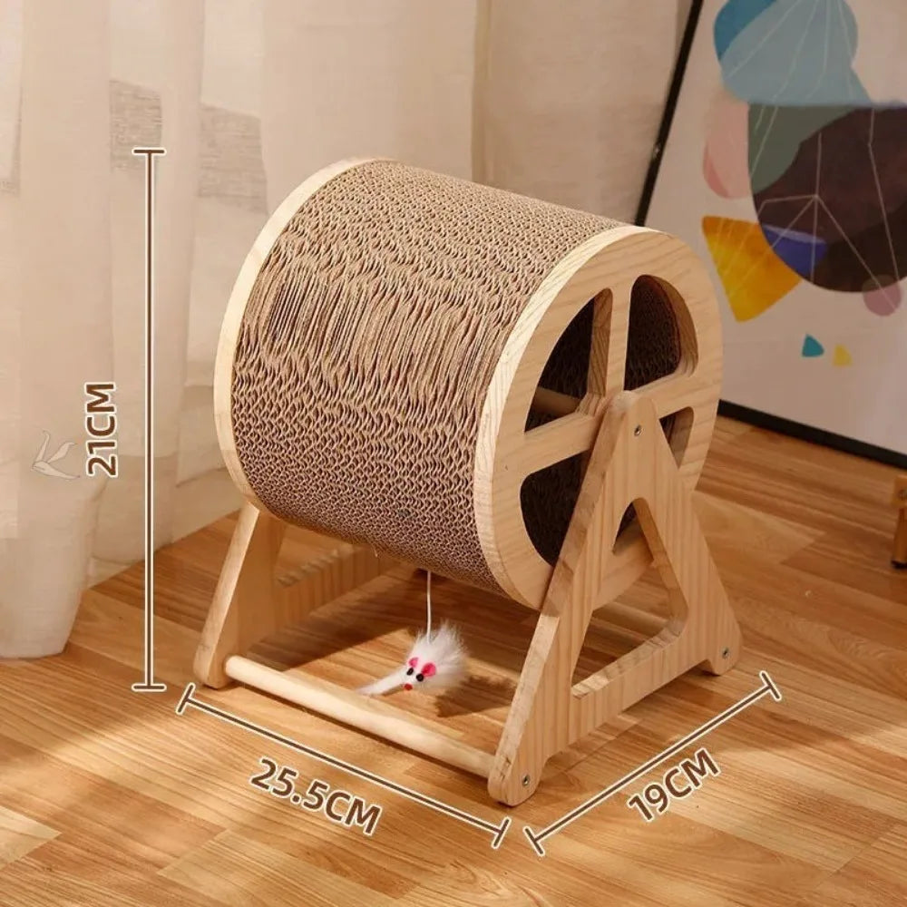 Wood Climbing Wheel Cat Toy