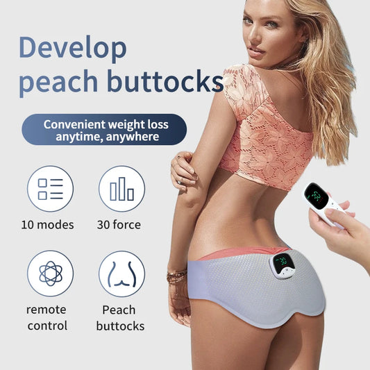 EMS Hips Trainer Butt Muscle Stimulator USB Charging Wearable Buttocks Toner 10 Modes 30 Levels with Remote Control for Women