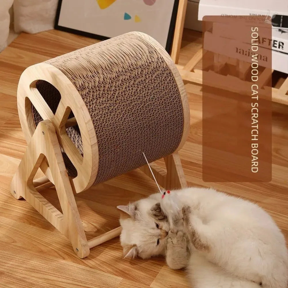 Wood Climbing Wheel Cat Toy