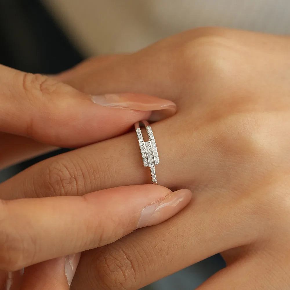S925 Sterling Silver Moissanite Ring