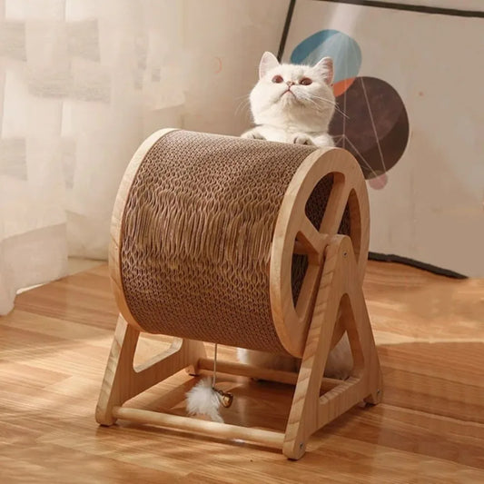 Wood Climbing Wheel Cat Toy
