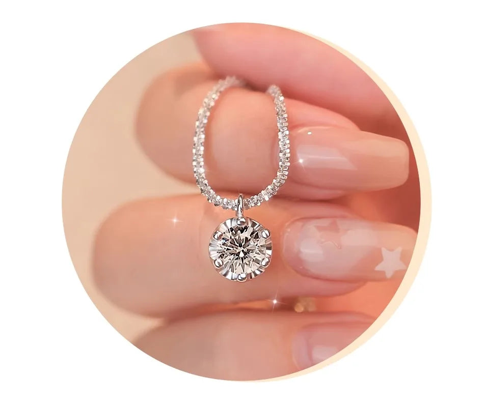 Sparkly Moissanite Pendant Necklace