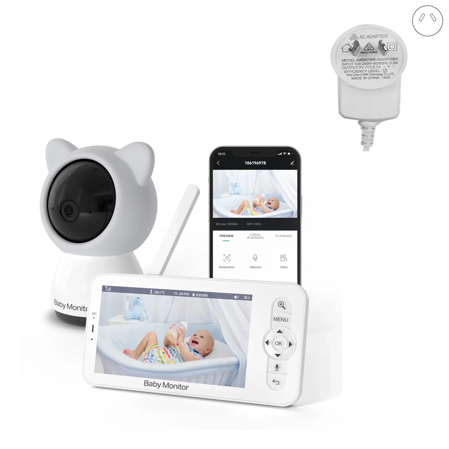 Baby Monitor HD LCD Video Camera