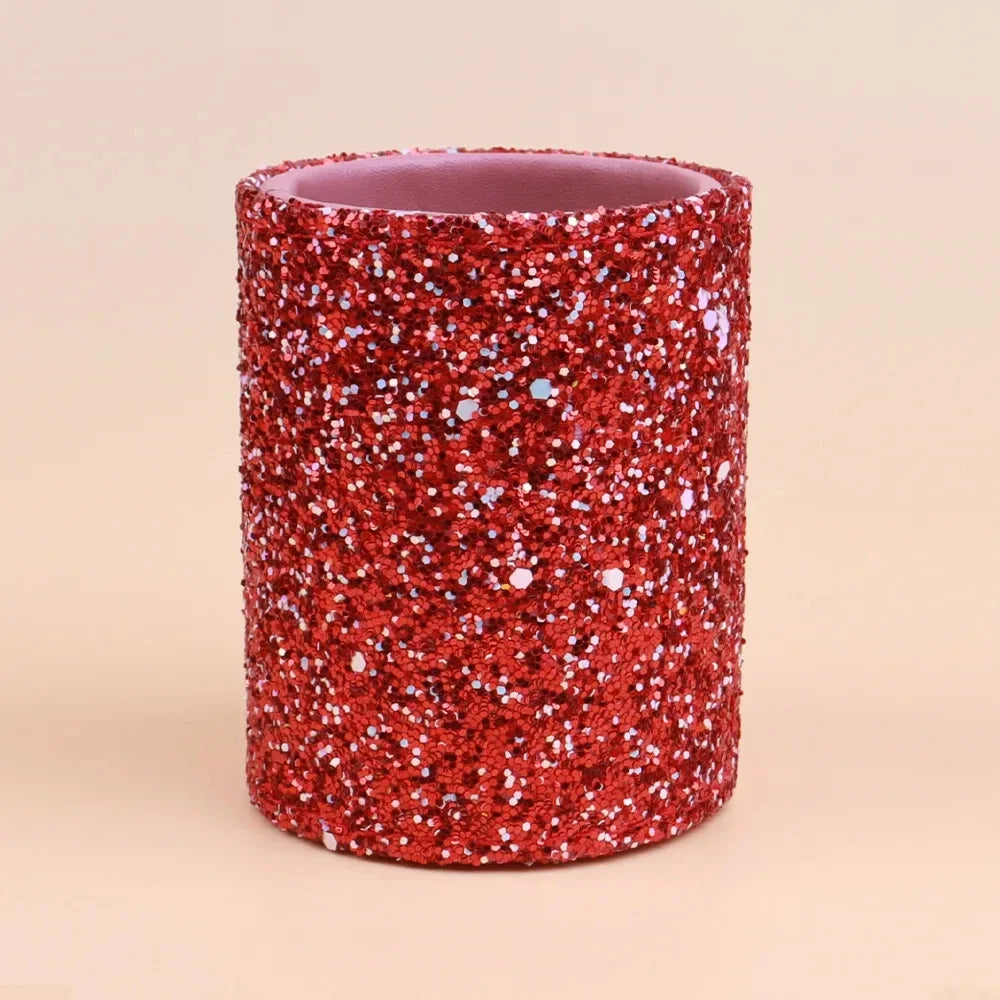 Sparkling Makeup Brush Bucket Cosmetic Storage Pen Box for Desktop Pencil Vase Comb Lipstick Brush Container Home Storage Box