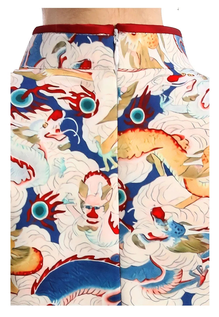 Chinese Dragon Pattern Vintage Improved Qipao Chinese Traditional Dress Niche Design Chinese Dress ципао Vestidos Para Mujer