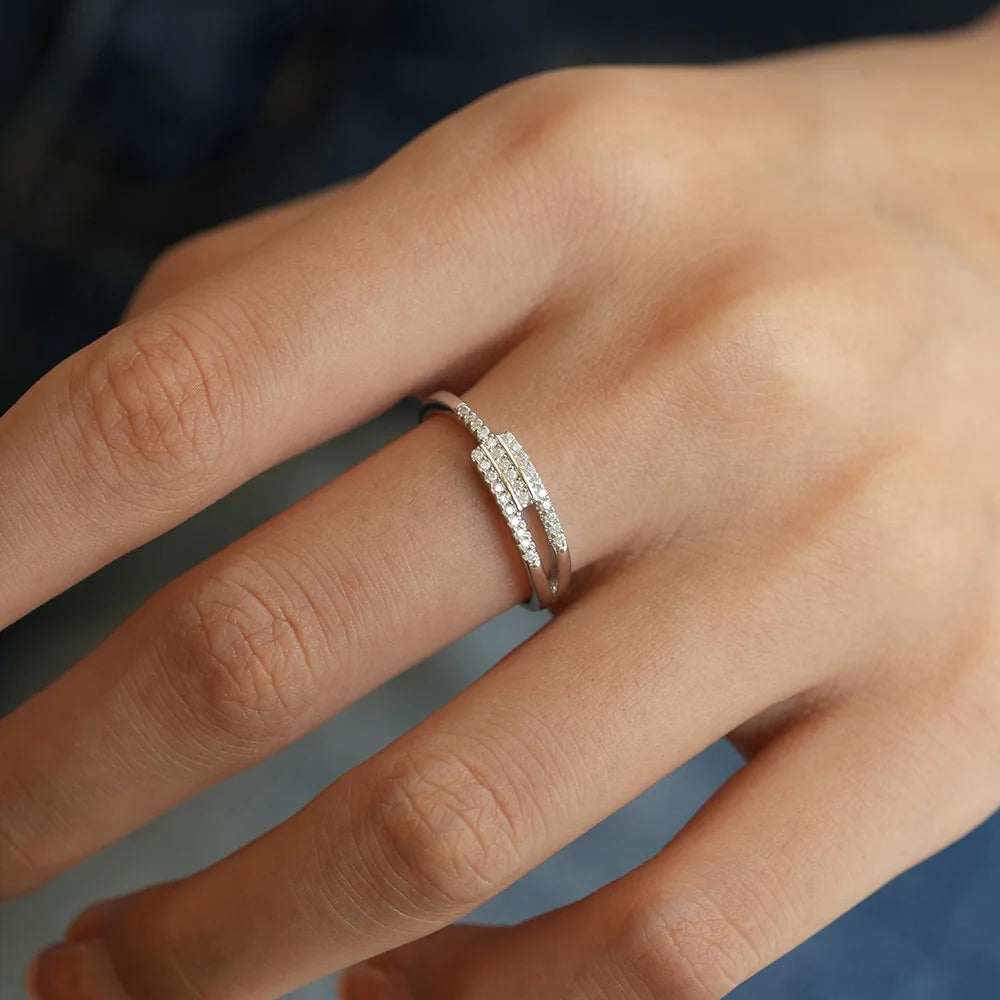 S925 Sterling Silver Moissanite Ring