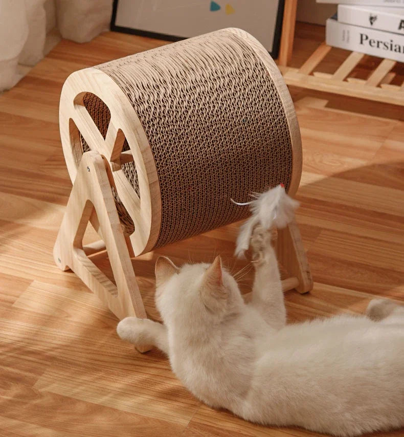 Wood Climbing Wheel Cat Toy