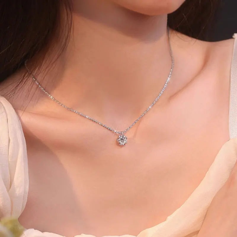 Sparkly Moissanite Pendant Necklace