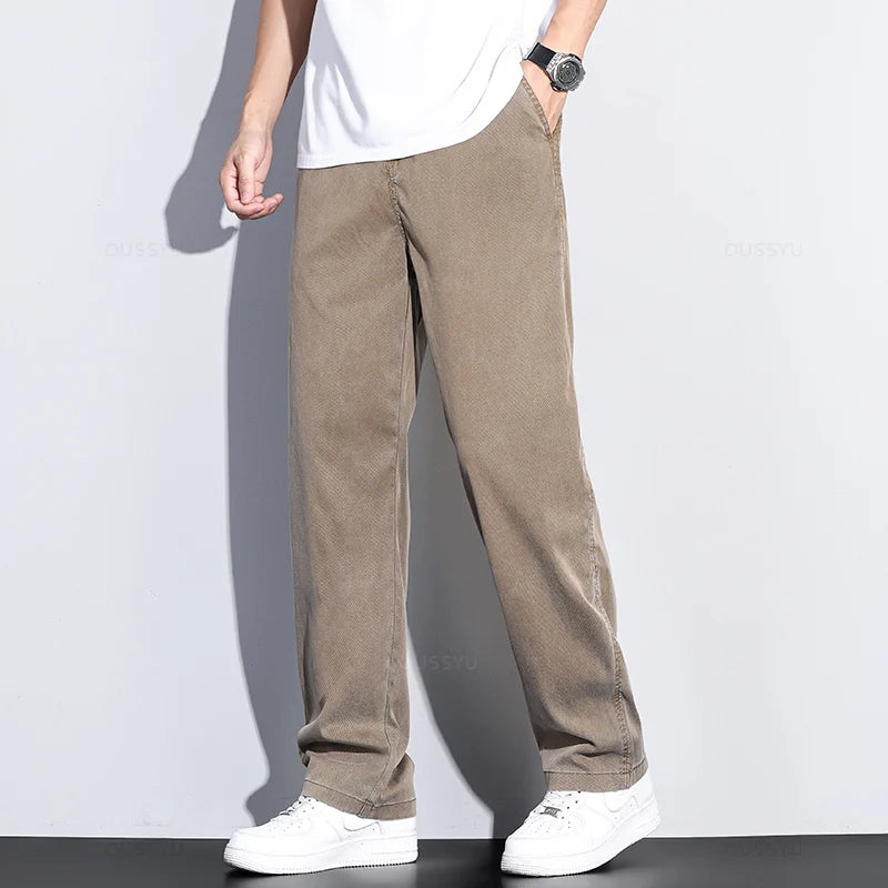 Soft Lyocell Loose Straight Jeans