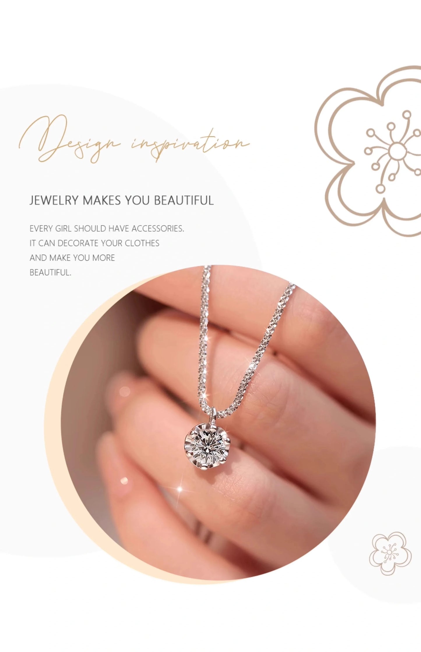 Sparkly Moissanite Pendant Necklace