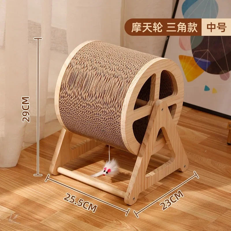 Wood Climbing Wheel Cat Toy