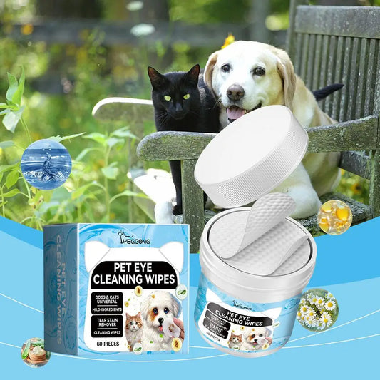 MUO Studios pet eye cleaning wipes container and box for dogs and cats hypoallergenic pet wipes