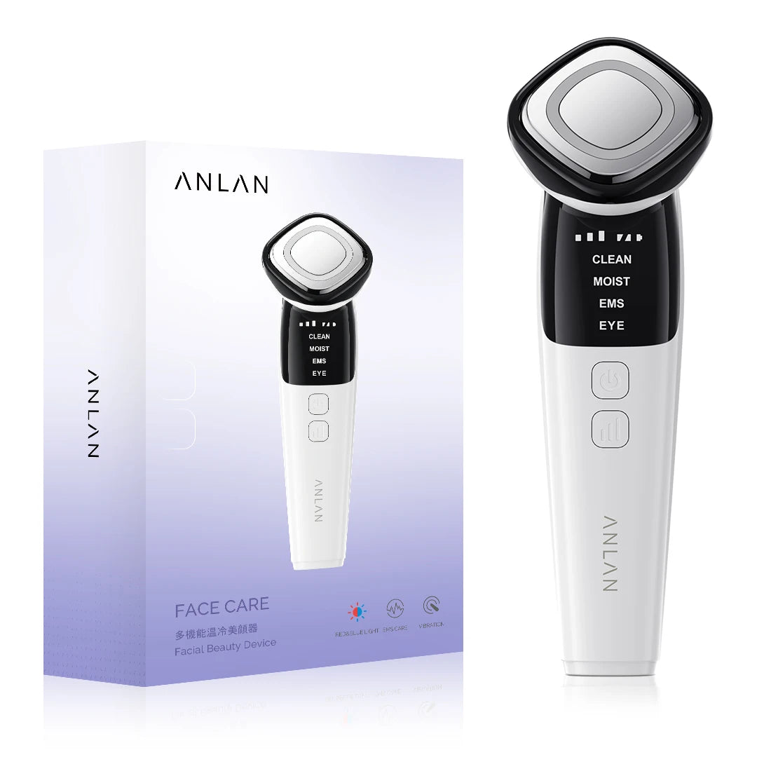 ANLAN EMS Facial Massager Face Lifting LED Photon Deep Cleaning Eye Skin Wrinkle Removing Heat Vibration Skincare Beauty Device