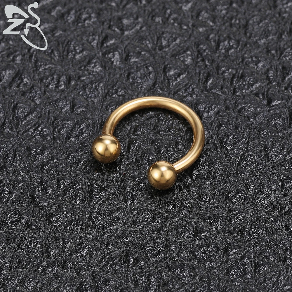 ZS 1 PC 316L Stainless Steel Nose Ring 14G 16G Nose Piercings Helix Ear Piercing Women Men Septum Rings Body Piercing  Jewelry