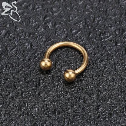 ZS 1 PC 316L Stainless Steel Nose Ring 14G 16G Nose Piercings Helix Ear Piercing Women Men Septum Rings Body Piercing  Jewelry