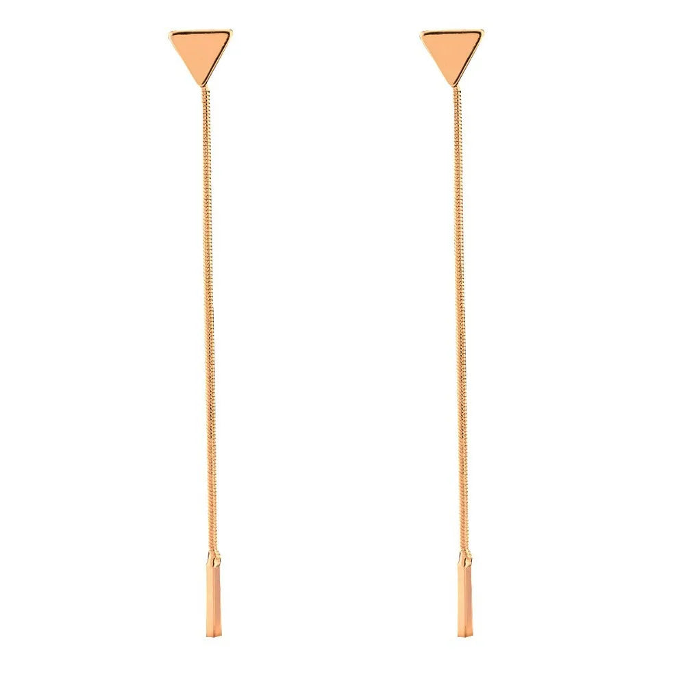 Trend Long Wire Tassel Thread Chain Climb Star Heart Beads Pendants Drop Earrings for Women Straight Hanging Ear Jewelry