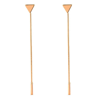 Trend Long Wire Tassel Thread Chain Climb Star Heart Beads Pendants Drop Earrings for Women Straight Hanging Ear Jewelry