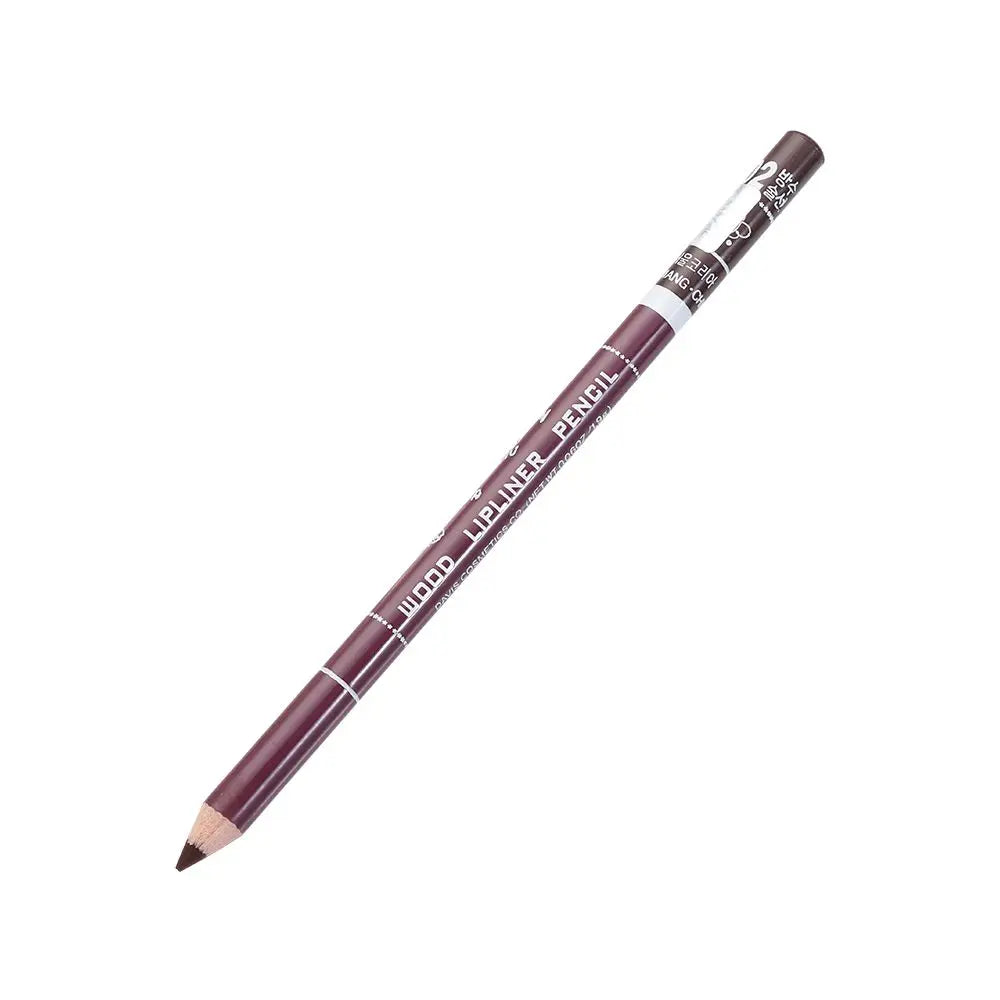 1PC Matte Natural Wood Lip liner Pen Waterproof Long Lasting Lipstick Pencil Contour Matte Lady Charming Women's Makeup Tool