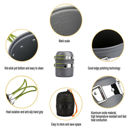 Outdoor Camping Cooking Set Optional Stove Combo Portable Cookware Tableware For Hiking Picnic Backpacking BBQ Supplies