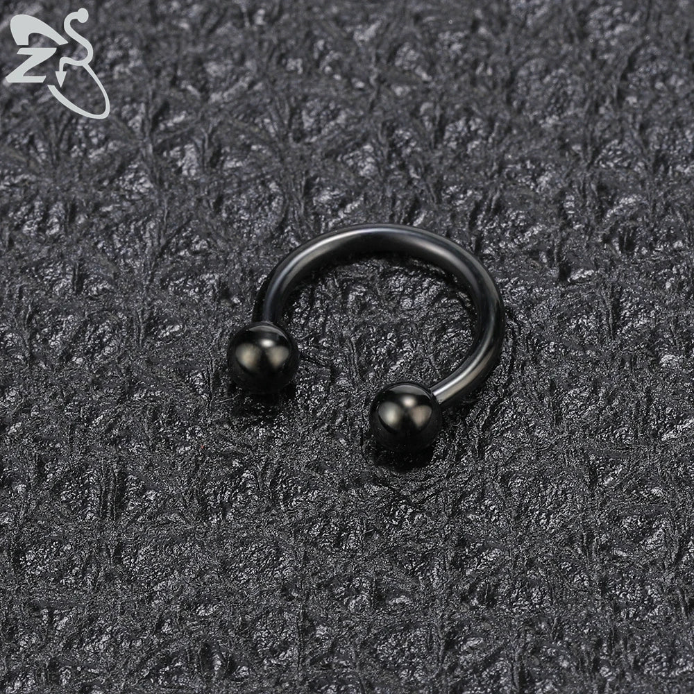 ZS 1 PC 316L Stainless Steel Nose Ring 14G 16G Nose Piercings Helix Ear Piercing Women Men Septum Rings Body Piercing  Jewelry