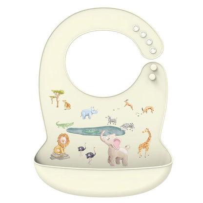 Silicone Babi Bib Waterproof Saliva Dripping Banana Bibs Cartoon Newborn Feeding Soft Edible Aprons Baby Adjustable Burp Scarf