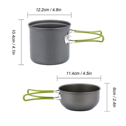 Outdoor Camping Cooking Set Optional Stove Combo Portable Cookware Tableware For Hiking Picnic Backpacking BBQ Supplies