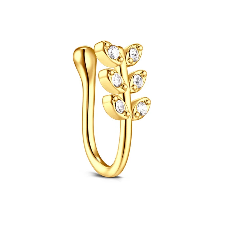 1Pcs Stainless Steel Nose Ring Hoop C Shape Septum Rings Non Piercing Ear Clip Earring Fake Nose RingsWomen Piercing Jewelry