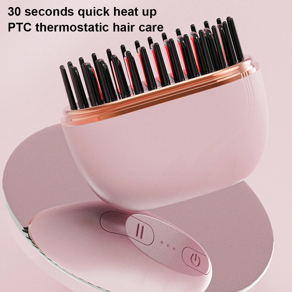 Mini Hair Straightening Comb Wireless Charging Portable Multifunctional Hair Care Not Hurt Hair Styling Comb Hair Straightener