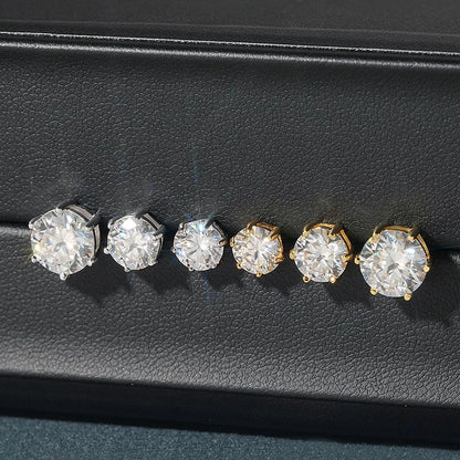 Moissanite Earrings for Women Pass Diamond Test Pen 100%  With Certificate Ear Studs 925 Sterling Silver Fine Jewelry