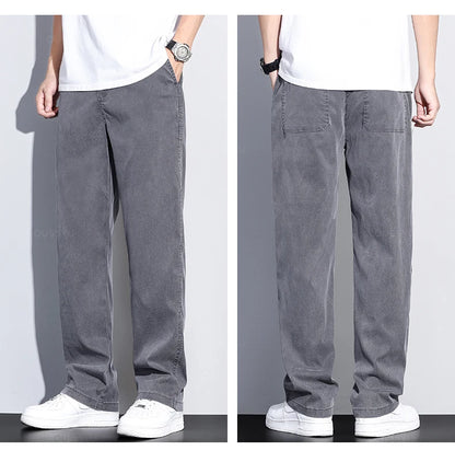 Soft Lyocell Loose Straight Jeans
