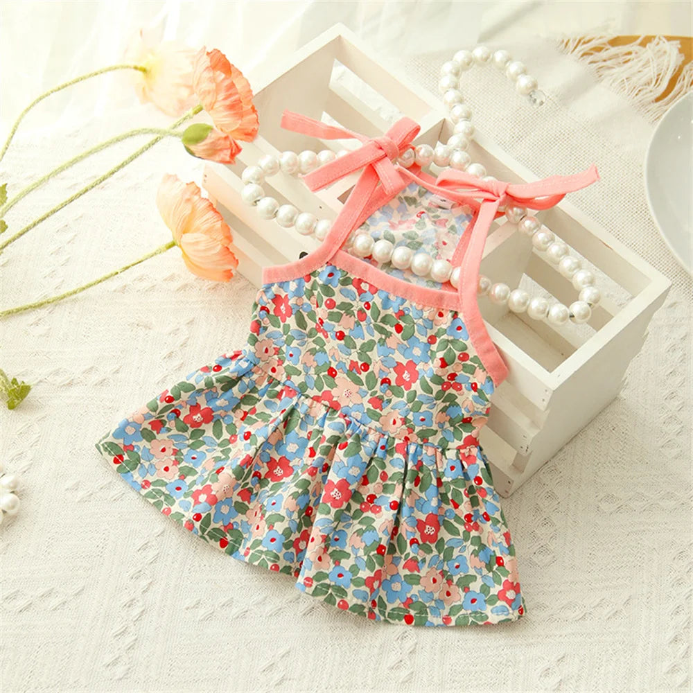 Summer Cotton Sphynx Cat Suspender Skirt Love Flower Pet Princess Dresses for Cats Gotas Katten Kedi Dog Dress mascotas Clothes