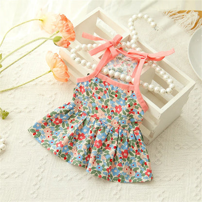 Summer Cotton Sphynx Cat Suspender Skirt Love Flower Pet Princess Dresses for Cats Gotas Katten Kedi Dog Dress mascotas Clothes