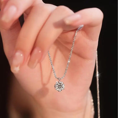 Korean Sparkling Starry Zircon Pendant Necklace For Women Jewelry 2026 Trending New Fashion Women's Silver Color Necklaces