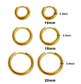 Luxury Shiny Zircon Hoop Earrings for Women Trendy Golden Stainless Steel Wed Ear Geometric Circle Earring Jewelry Pendientes