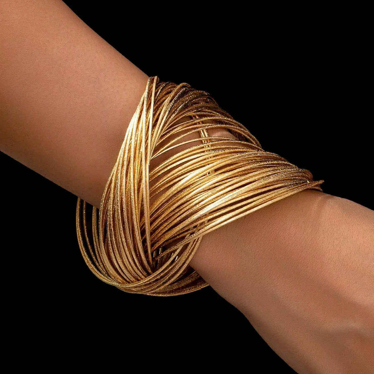 Metal Multi-layer Twisted Irregular Line Bracelet Bangles For Women European American Personality Catwalk Wrist Party Jewelry