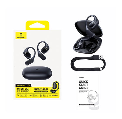 Baseus Eli 2i Fit Open-Ear Earphones True Wireless Bluetooth 6.0 Ear Hooks Headphones IPX5 Waterproof Sports Earbuds Bass Boost
